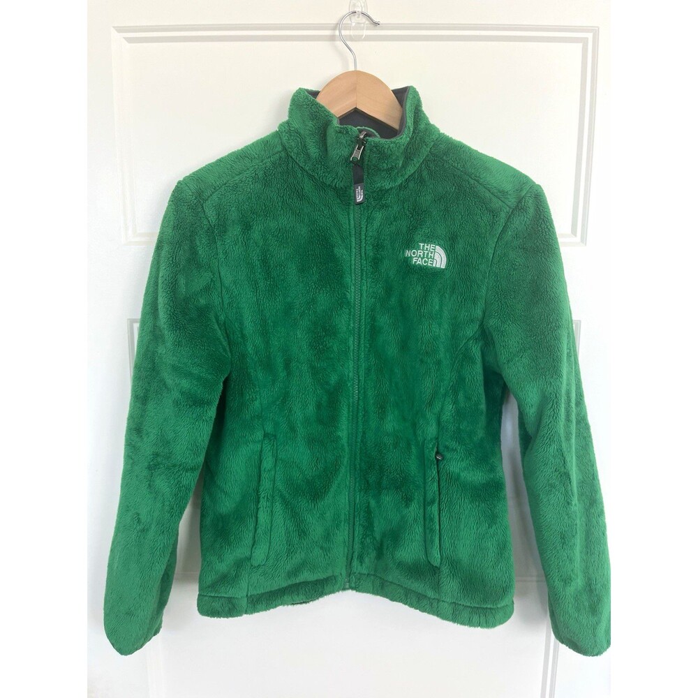 The North Face Osito Fleece Jacket Womens Small Green Full Zip Fuzzy Sherpa